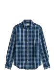 Gant - Reg Cotton Linen Indigo Chk Shirt - Vabaaja s&auml;rgid - L
