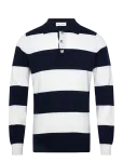 Davida Cashmere - Man Collar Striped - Pikkade varrukatega kootud polos&auml;rgid - S