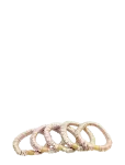 Pipol's Bazaar - Ruffle Satin Elastic Pale Pink 5 Pcs - Juuksekummid - ONE SIZE