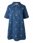 Pieces - Pcflora Ss Denim Emb Dress - L&uuml;hikesed kleidid - S