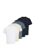 Jack & Jones - Jjeorganic Relaxed Tee Ss O-Neck 5Pk Mp - L&uuml;hikeste varrukatega - S