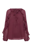 Lauren Ralph Lauren - Ruffle-Trim Crinkle Georgette Blouse - Pikkade varrukatega - M