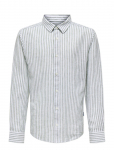 ONLY & SONS - Osjcaiden Life Ls Reg Stripe Lin 660 Wvn - Pikkade varrukatega s&auml;rgid - 134