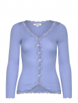 Rosemunde - Rwbabette Silk Ls V-Neck Lace Cardi - Kardiganid - XL