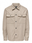 ONLY & SONS - Onsash Ovr Woolen Look Pkt Ls Shirt Noos - Pealiss&auml;rgid - XXL