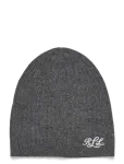 Lauren Ralph Lauren - Embroidered-Logo Ribbed Cashmere Beanie - Kootud m&uuml;tsid - ONE SIZE
