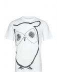 Knowledge Cotton Apparel - Big Owl Print Tee - Gots/Vegan - L&uuml;hikeste varrukatega - S