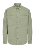 ONLY & SONS - Onsalp 2Pkt Washd Cord Ls Shirt Noos - Velvets&auml;rgid - S