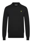 Lyle & Scott - Cotton Merino Football Collar Jumper - Pikkade varrukatega kootud polos&auml;rgid - S