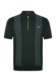 Fred Perry - Panel Detail Knitted Shirt - L&uuml;hikeste varrukatega - M