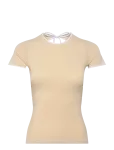 Monki - Slim Short-Sleeved Open-Back Top - L&uuml;hikeste varrukatega - XS