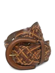 Lauren Ralph Lauren - Braided Vachetta Leather Wide Belt - Punutud v&ouml;&ouml;d - M