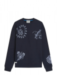 Scotch & Soda - Delfts Blauw Embroidered Relaxed-Fit Sweatshirt - Dressipluusid - M