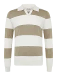 Davida Cashmere - Man Fine Knit Open Collar Striped - Pikkade varrukatega kootud polos&auml;rgid - XL