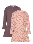 Minymo - Sweat Dress Ls (2-Pack) - Pikkade varrukatega vabaajakleidid - 134