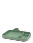 Done By Deer - Peekaboo Compartment Plate Deer Friends Green - Taldrikud - 21.5X 16X 5CM