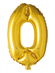 Joker - Foil Balloon Number 0 Gold 86 Cm - Peotarbed - 86 cm