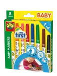 SES Creative - Baby Markers - 8 Colours - V&auml;rvilised pliiatsid - ONE SIZE