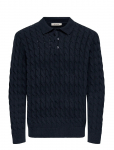 ONLY & SONS - Onskicker Life Rlx  Ls Cabel Polo Knit - Pikkade varrukatega kootud polos&auml;rgid - XXL