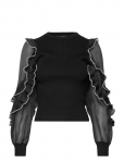 French Connection - Krista Mix Ruffle Trim Slv Top - Pikkade varrukatega - XL