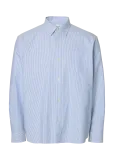 Selected - Slhrlxsander Oxford Shirt Ls Noos - Mustriga s&auml;rgid - M
