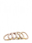 Pipol's Bazaar - Ruffle Satin Elastic Pale Pink 5 Pcs - Juuksekummid - ONE SIZE