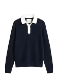 Gant - Cotton Merino Rugger - Pikkade varrukatega kootud polos&auml;rgid - XL