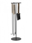 Blomus - 5 Pcs Fireplace Tool Set - 75,5 Cm, &Oslash; 22 Cm - Ashi - Brown - Tuleasemed - L 22CM