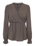 Vero Moda Maternity - Vmmalva Lace Ls Top Wvn Ga - Pikkade varrukatega - XS