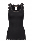 Rosemunde - Rwbabette Silk Sl U-Neck Long Lace Top - Varrukateta - M
