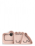 Done By Deer - Silicone Stick&Stay Snack Plate Croco Powder - Taldrikud - ONE SIZE