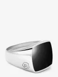 Nialaya - Men's Silver Signet Ring With Onyx - S&otilde;rmused - 59