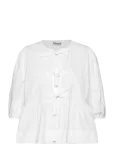 Ganni - Cotton Poplin Peplum Blouse - L&uuml;hikeste varrukatega - 34