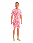 Barbie - Fashionistas Ken Doll #235 In Hawaiian Print Jumpsuit With Green Sandals, Brown Hair - Nukud - ONE SIZE