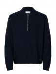 Selected - Slhtray Merino Brushed Relaxed Zip Polo - Poolpika lukuga džemprid - XXL