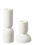 House Nordic - Thyra - Candle Holder, Limestone, White, Set Of 2 - Teek&uuml;&uuml;nlajalad - 7.5X7.5X15CM