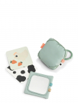 Done By Deer - Baby Contrast Card Holder Tiny Farm Green - Interaktiivsed m&auml;nguasjad - 11.5X 11.5CM