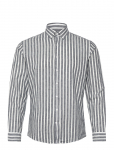 Lindbergh - Wide Striped Cotton/Linen Shirt L/S - Vabaaja s&auml;rgid - XXL