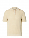Selected - Slhjesse Ss Knit Open Structure Polo - L&uuml;hikeste varrukatega kootud polos&auml;rgid - XL