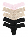 Hanky Panky - Hanky Panky Multi Pack - Signature Lace Low Rise Thong - 5 Pack - Stringid - ONE SIZE