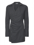 Weekday - Longsleeved Asymmetric Mini Shirt Dress - S&auml;rkkleidid - 34