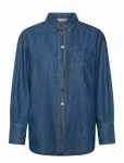 FREE/QUENT - Shirt From Freequent In A Soft Denim Material. The Shirt Has A Simple Silhouette - Teksas&auml;rgid - M