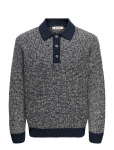 ONLY & SONS - Onsalf Rlx Structure Polo Knit - Pikkade varrukatega kootud polos&auml;rgid - XXL