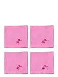 Midnatt - Napkins 4-Pack Pink Bow - Riidest salvr&auml;tikud - 40X40CM