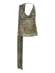 Gina Tricot - Leopard Scarf Cowlneck Top - Varrukateta - XL