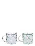 H&uuml;bsch - Kiosk Glass Mugs Swirl Green (Set Of 2) - Teetassid - H:10