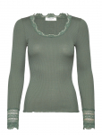 Rosemunde - Rwbenita Silk Ls O-Neck Lace T-Shirt - Pikkade varrukatega - XS