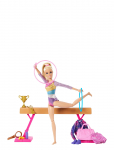 Barbie - Gymnastics Playset With Blonde Fashion Doll, Balance Beam, 10+ Accessories & Flip Feature - Nukud - ONE SIZE