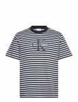 Calvin Klein Jeans - Ss 20S Stripe Jersey Monologo Cn - L&uuml;hikeste varrukatega - M