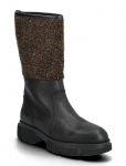 Copenhagen Studios - Cph563 Leather Mix Teddy Black/Brown - Madala kontsaga poolsaapad - 40